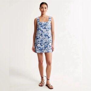 Abercrombie & Fitch Blue and White Sheath Mini Dress
